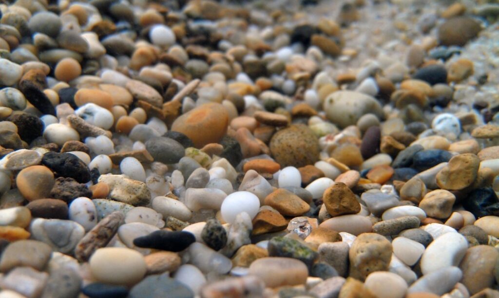 close up of gravel as aquarium substrate